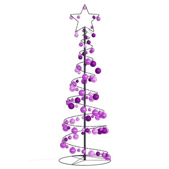 Kerstboom lichtkegel met kerstballen 100 LED&amp;apos;s warmwitte 150 cm 3