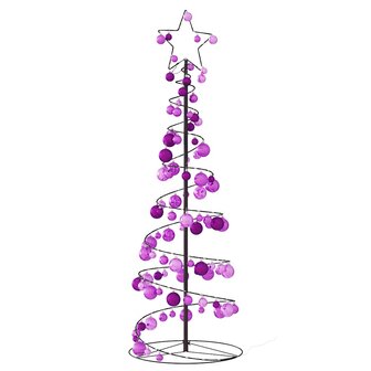 Kerstboom lichtkegel met kerstballen 100 LED&amp;apos;s warmwitte 150 cm 5