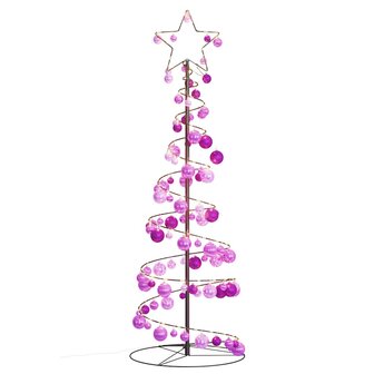 Kerstboom lichtkegel met kerstballen 100 LED&amp;apos;s warmwitte 150 cm 7