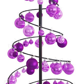 Kerstboom lichtkegel met kerstballen 100 LED&amp;apos;s warmwitte 150 cm 9