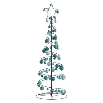 Kerstboom lichtkegel met kerstballen 100 LED&amp;apos;s warmwitte 150 cm 1