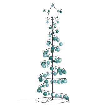 Kerstboom lichtkegel met kerstballen 100 LED&amp;apos;s warmwitte 150 cm 3