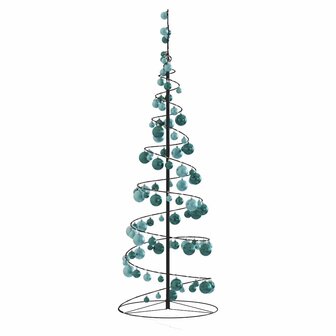 Kerstboom lichtkegel met kerstballen 100 LED&amp;apos;s warmwitte 150 cm 4