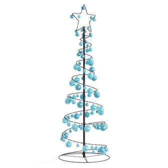 Kerstboom lichtkegel met kerstballen 100 LED&amp;apos;s warmwitte 150 cm 1