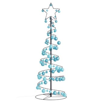 Kerstboom lichtkegel met kerstballen 100 LED&amp;apos;s warmwitte 150 cm 3