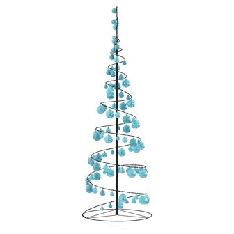 Kerstboom lichtkegel met kerstballen 100 LED&amp;apos;s warmwitte 150 cm 4