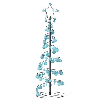 Kerstboom lichtkegel met kerstballen 100 LED&amp;apos;s warmwitte 150 cm 5