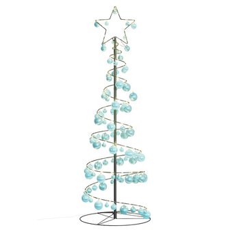 Kerstboom lichtkegel met kerstballen 100 LED&amp;apos;s warmwitte 150 cm 7