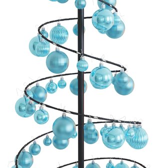 Kerstboom lichtkegel met kerstballen 100 LED&amp;apos;s warmwitte 150 cm 9