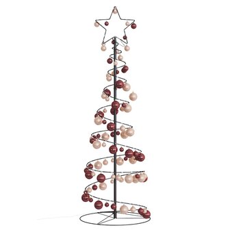 Kerstboom lichtkegel met kerstballen 100 LED&amp;apos;s warmwitte 150 cm 3