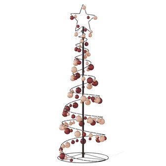 Kerstboom lichtkegel met kerstballen 100 LED&amp;apos;s warmwitte 150 cm 5