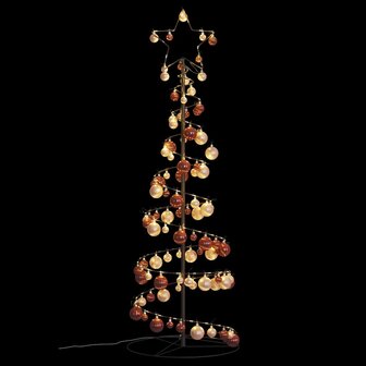 Kerstboom lichtkegel met kerstballen 100 LED&amp;apos;s warmwitte 150 cm 6