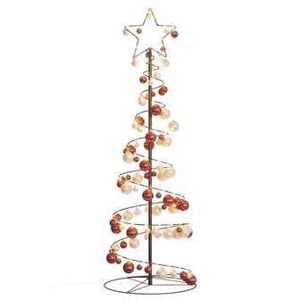 Kerstboom lichtkegel met kerstballen 100 LED&amp;apos;s warmwitte 150 cm 7