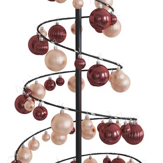 Kerstboom lichtkegel met kerstballen 100 LED&amp;apos;s warmwitte 150 cm 9