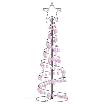 Kerstboom lichtkegel met kerstballen 100 LED&amp;apos;s warmwitte 150 cm 3