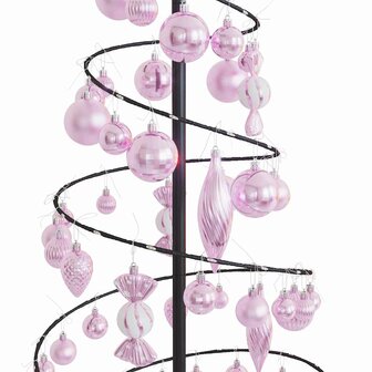 Kerstboom lichtkegel met kerstballen 100 LED&amp;apos;s warmwitte 150 cm 9