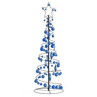 Kerstboom lichtkegel met kerstballen 100 LED&amp;apos;s warmwitte 150 cm 1