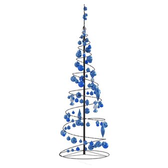 Kerstboom lichtkegel met kerstballen 100 LED&amp;apos;s warmwitte 150 cm 4