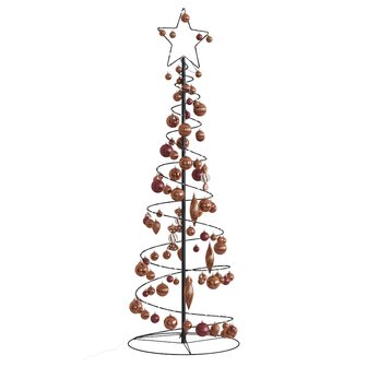 Kerstboom lichtkegel met kerstballen 100 LED&amp;apos;s warmwitte 150 cm 1