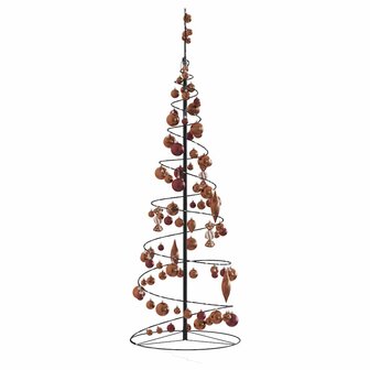 Kerstboom lichtkegel met kerstballen 100 LED&amp;apos;s warmwitte 150 cm 4