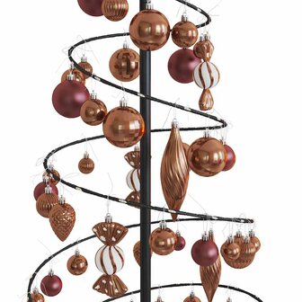 Kerstboom lichtkegel met kerstballen 100 LED&amp;apos;s warmwitte 150 cm 9