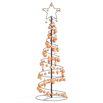 Kerstboom lichtkegel met kerstballen 100 LED&amp;apos;s warmwitte 150 cm 3