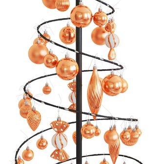 Kerstboom lichtkegel met kerstballen 100 LED&amp;apos;s warmwitte 150 cm 9