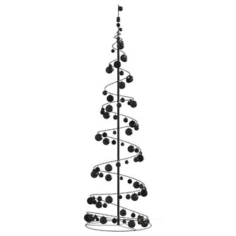 Kerstboom lichtkegel met kerstballen 120 LED&amp;apos;s warmwitte 180 cm 4