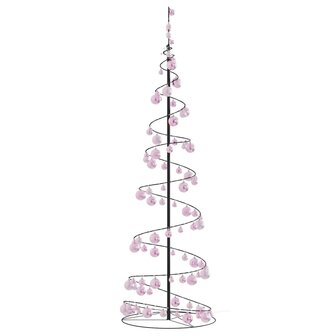 Kerstboom lichtkegel met kerstballen 120 LED&amp;apos;s warmwitte 180 cm 4