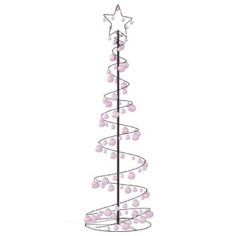 Kerstboom lichtkegel met kerstballen 120 LED&amp;apos;s warmwitte 180 cm 5