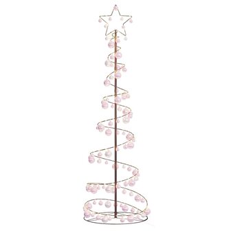 Kerstboom lichtkegel met kerstballen 120 LED&amp;apos;s warmwitte 180 cm 7