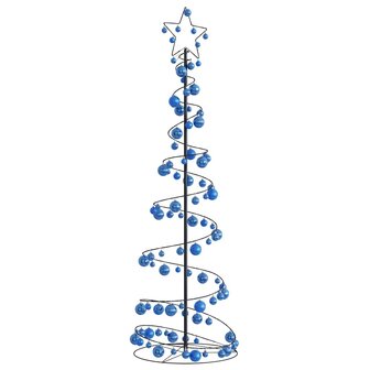 Kerstboom lichtkegel met kerstballen 120 LED&amp;apos;s warmwitte 180 cm 1