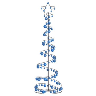 Kerstboom lichtkegel met kerstballen 120 LED&amp;apos;s warmwitte 180 cm 3