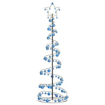 Kerstboom lichtkegel met kerstballen 120 LED&amp;apos;s warmwitte 180 cm 7