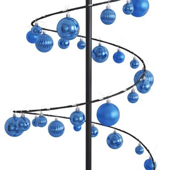 Kerstboom lichtkegel met kerstballen 120 LED&amp;apos;s warmwitte 180 cm 9