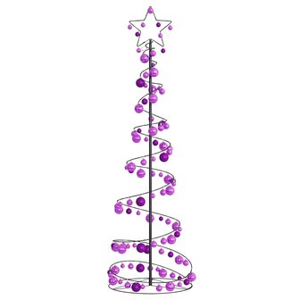 Kerstboom lichtkegel met kerstballen 120 LED&amp;apos;s warmwitte 180 cm 3