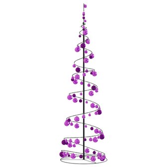 Kerstboom lichtkegel met kerstballen 120 LED&amp;apos;s warmwitte 180 cm 4