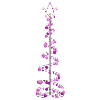 Kerstboom lichtkegel met kerstballen 120 LED&amp;apos;s warmwitte 180 cm 7