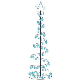 Kerstboom lichtkegel met kerstballen 120 LED&amp;apos;s warmwitte 180 cm 1