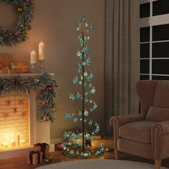 Kerstboom lichtkegel met kerstballen 120 LED&amp;apos;s warmwitte 180 cm 2