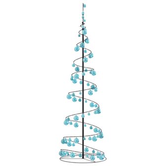 Kerstboom lichtkegel met kerstballen 120 LED&amp;apos;s warmwitte 180 cm 4