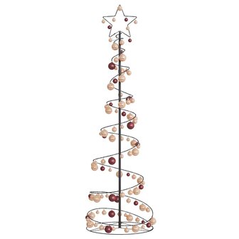 Kerstboom lichtkegel met kerstballen 120 LED&amp;apos;s warmwitte 180 cm 3