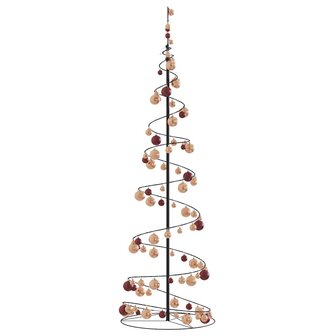 Kerstboom lichtkegel met kerstballen 120 LED&amp;apos;s warmwitte 180 cm 4