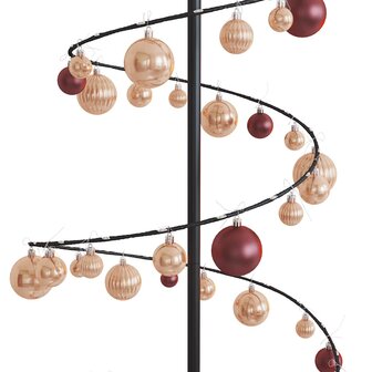 Kerstboom lichtkegel met kerstballen 120 LED&amp;apos;s warmwitte 180 cm 9