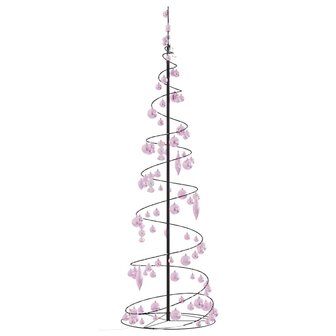 Kerstboom lichtkegel met kerstballen 120 LED&amp;apos;s warmwitte 180 cm 4