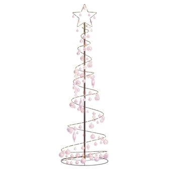 Kerstboom lichtkegel met kerstballen 120 LED&amp;apos;s warmwitte 180 cm 7