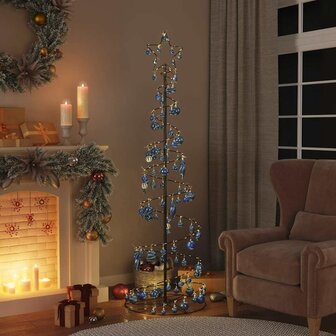 Kerstboom lichtkegel met kerstballen 120 LED&amp;apos;s warmwitte 180 cm 2