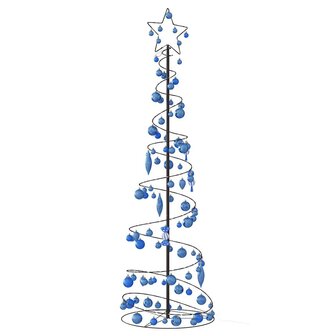 Kerstboom lichtkegel met kerstballen 120 LED&amp;apos;s warmwitte 180 cm 5