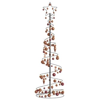 Kerstboom lichtkegel met kerstballen 120 LED&amp;apos;s warmwitte 180 cm 3