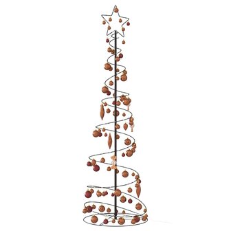 Kerstboom lichtkegel met kerstballen 120 LED&amp;apos;s warmwitte 180 cm 5